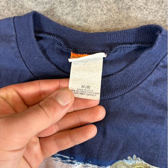 Vintage Disney Dinosaur Aladar Shirt Kids M/8 Blue Iguanodon Animal Print Movie - Picture 5 of 7